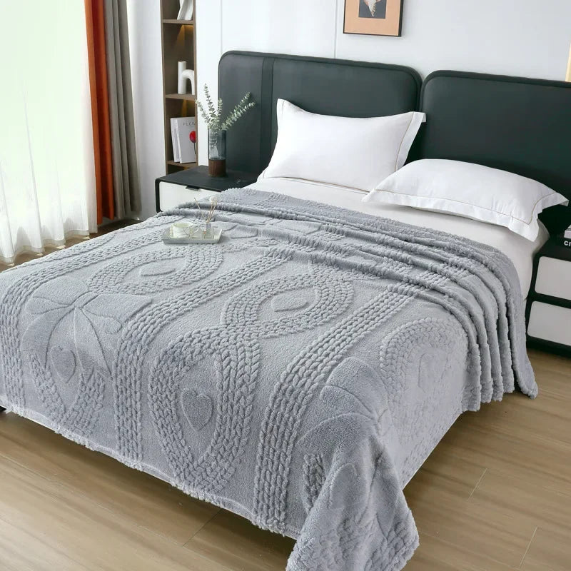 Luxury Double-Sided Jacquard Wool Blanket