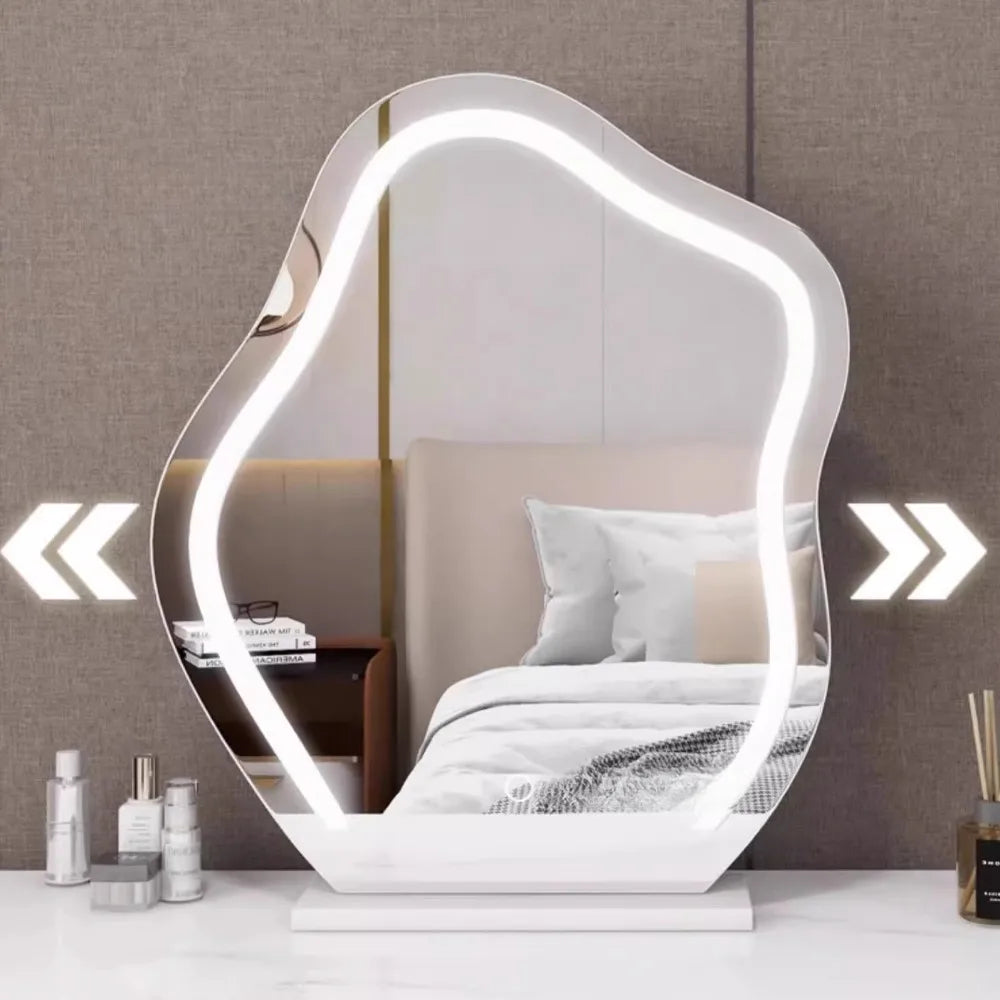 Irregular Decorative Mirror with LED Lighting – Asymmetrical Design