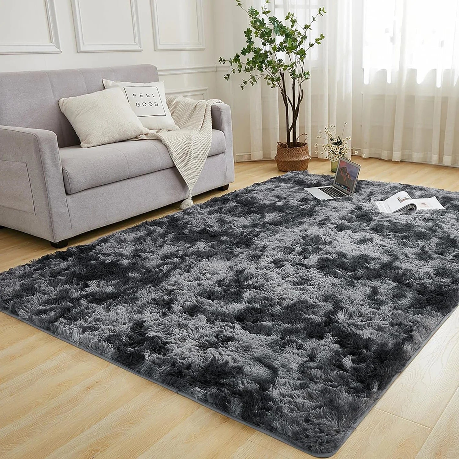 Modern Minimalist Rug – Coral Fleece, Living Room, Bedroom, Home Decor