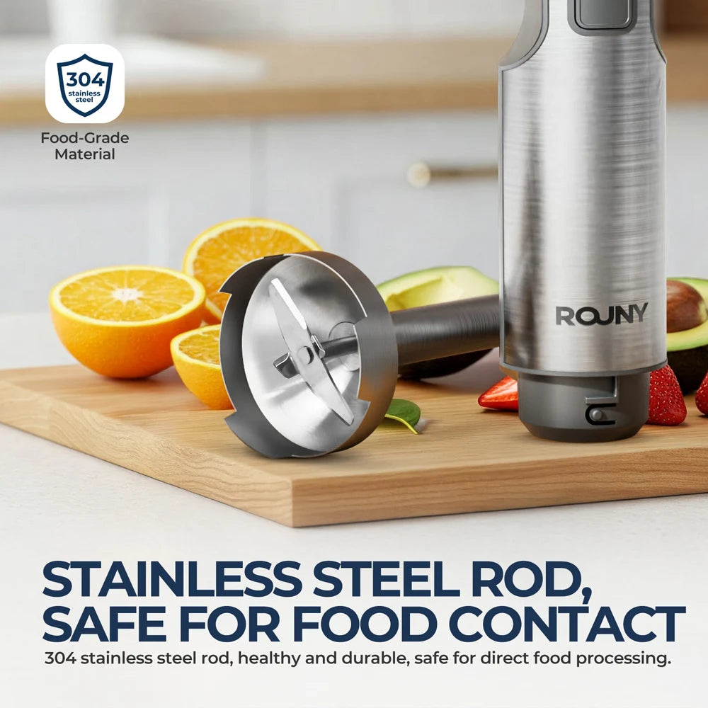 ROUNY 4-in-1 Immersion Blender – 1000W with Cup and Whisk