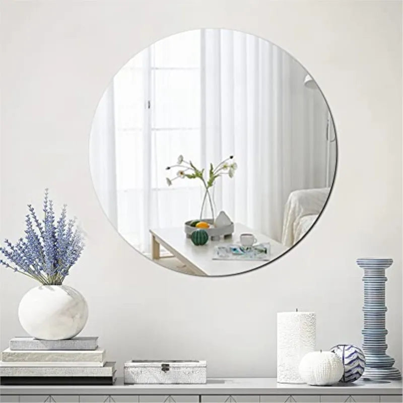 Round/Oval 3D Acrylic Adhesive Mirror – Bathroom and Wall