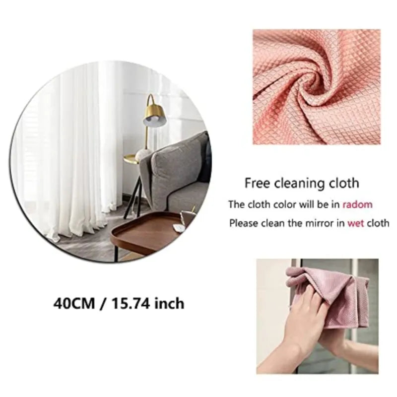 Round/Oval 3D Acrylic Adhesive Mirror – Bathroom and Wall