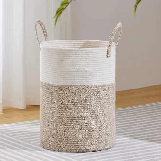 Large Storage Basket – Braided Rope, for Living Room, Bedroom and Bathroom, for Clothes, Toys and Blankets