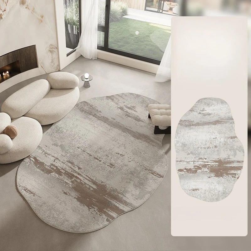 Irregular Plush Rug for Living Room