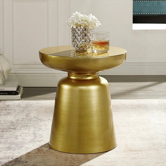 Nordic Round Side Table in Bronze Metal