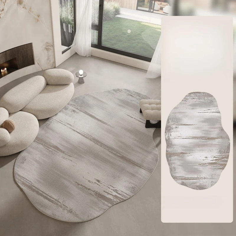 Irregular Plush Rug for Living Room
