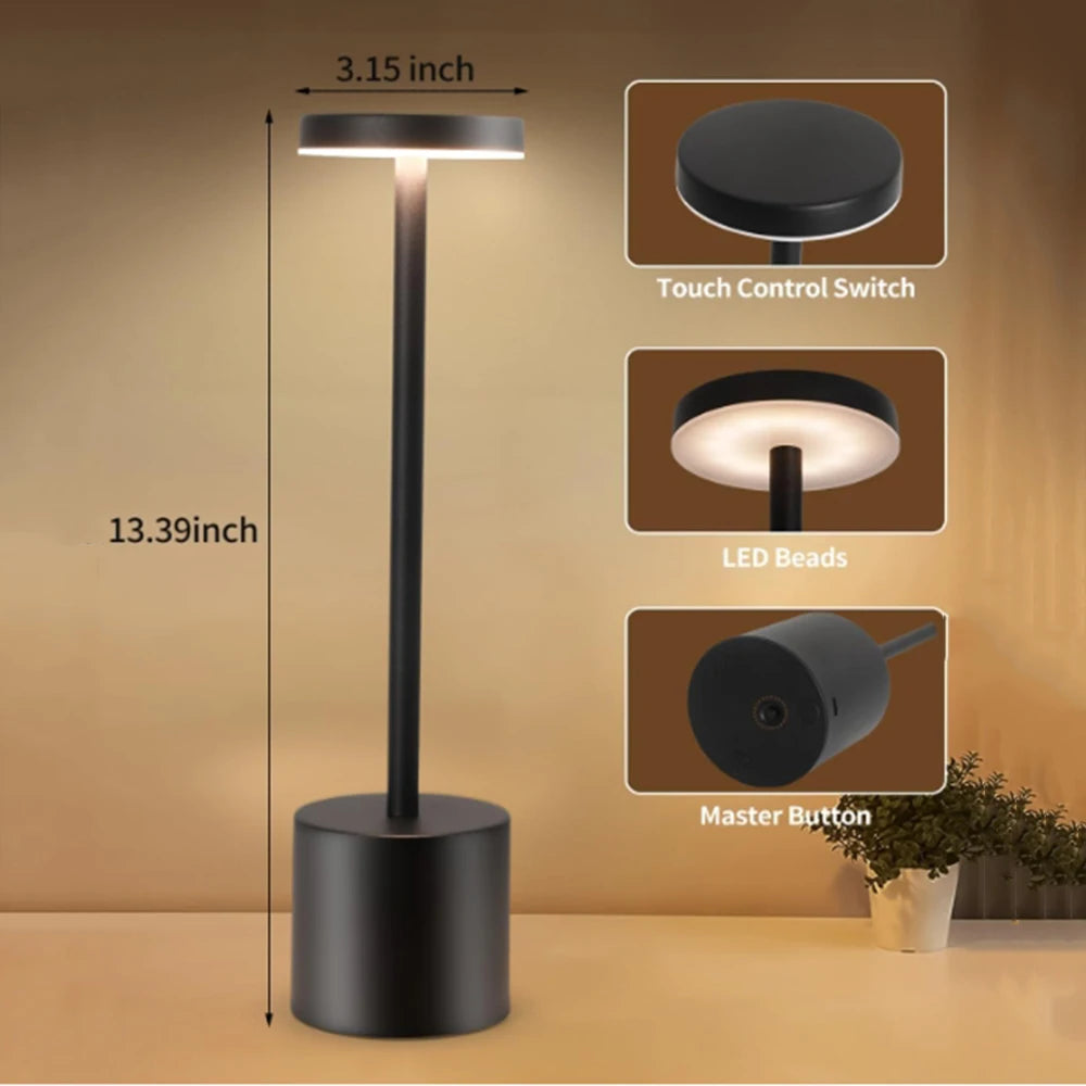 Portable LED Lamp – Rechargeable, Touch-Controlled, 3 Colors, Adjustable, Creative Environment