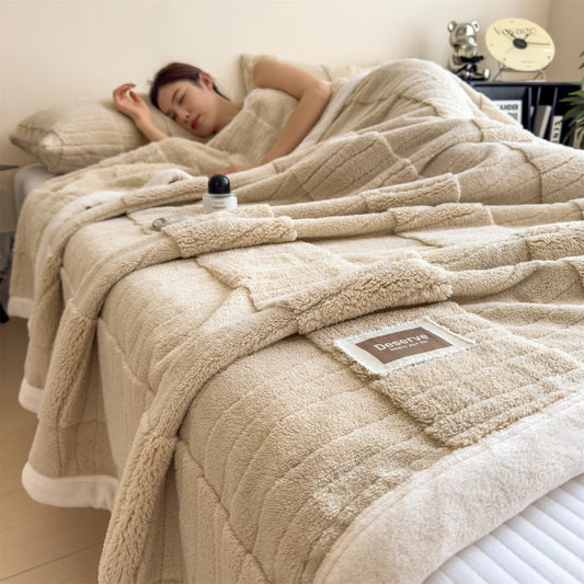 Luxury Double-Sided Wool Blanket – Thick and Warm