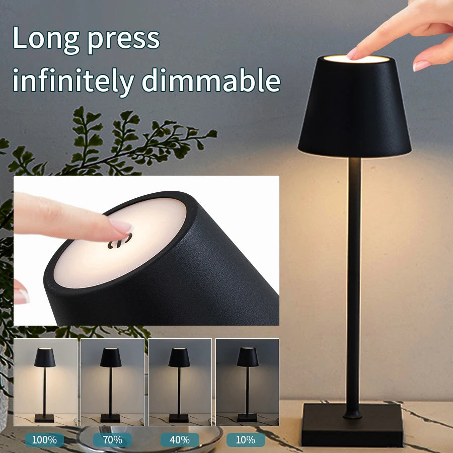 Rechargeable LED Table Lamp – Touch Control, 3 Levels, Creative Environment