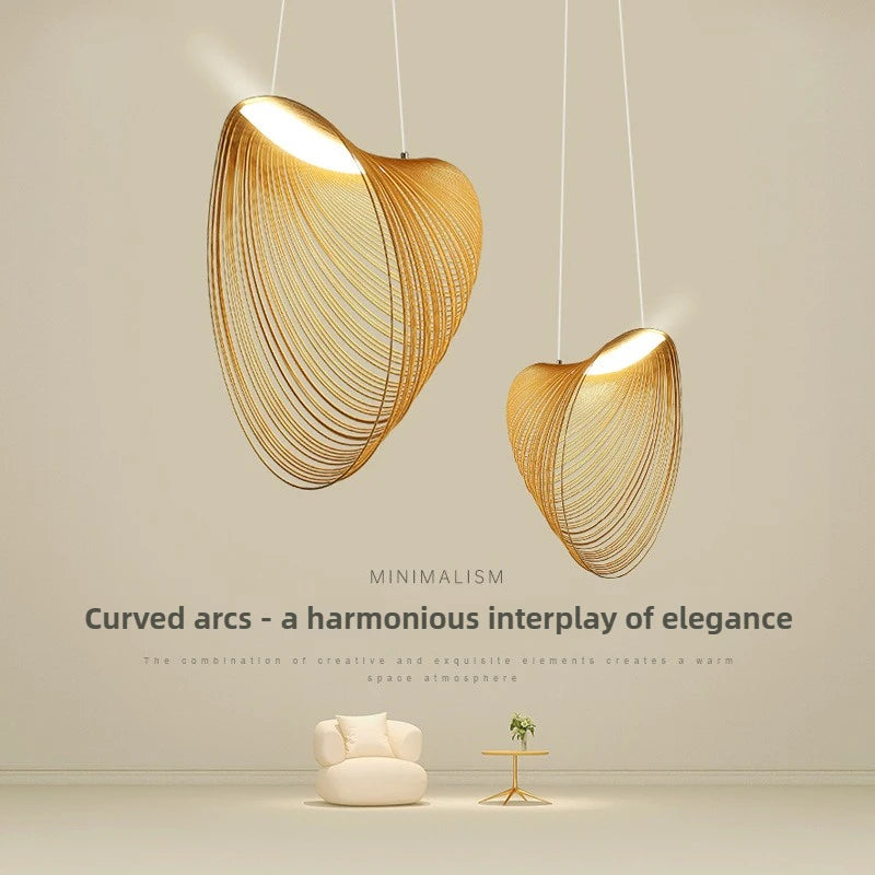 Nordic Wood LED Pendant Light – Adjustable Bird's Nest