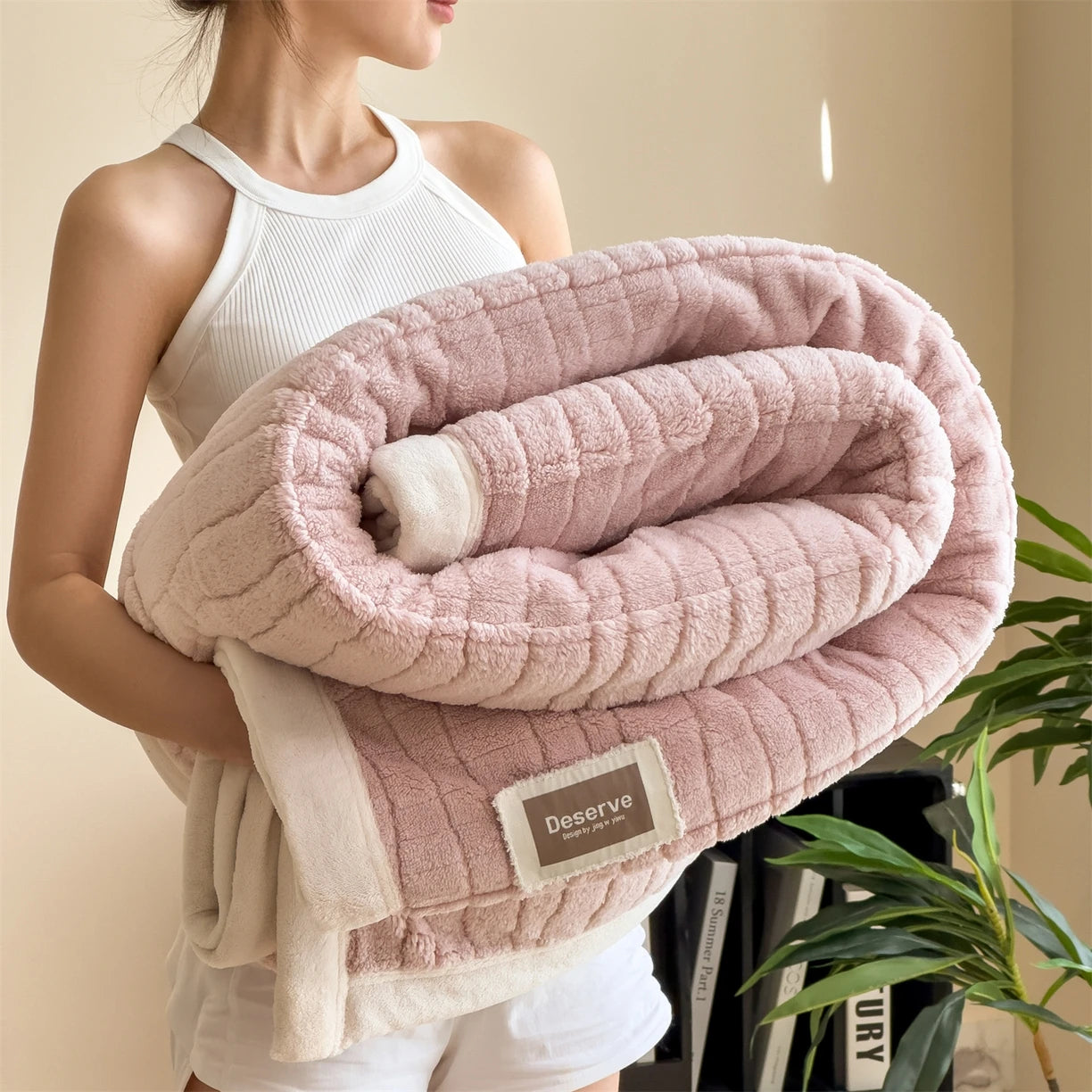 Luxury Double-Sided Wool Blanket – Thick and Warm