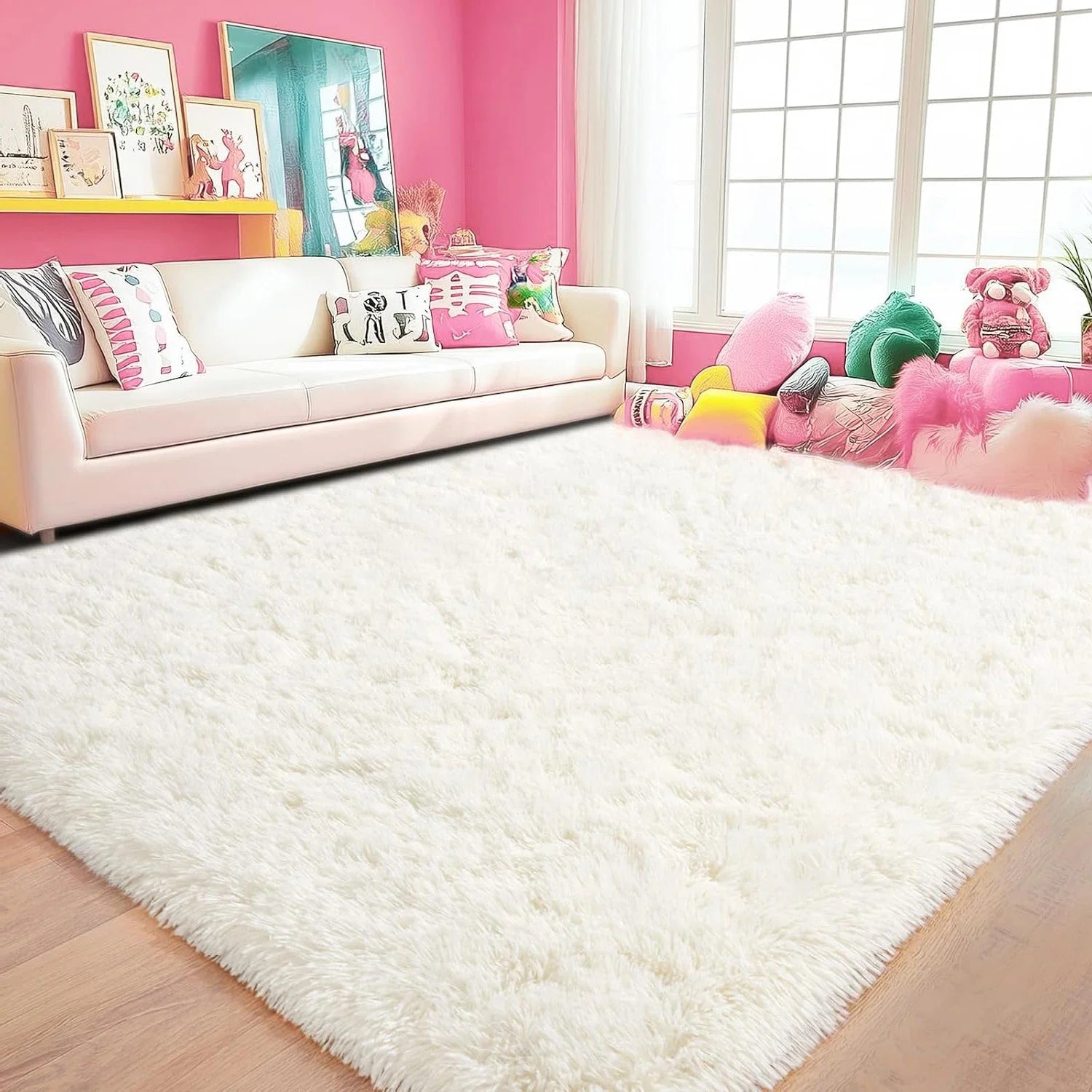 Modern Minimalist Rug – Coral Fleece, Living Room, Bedroom, Home Decor