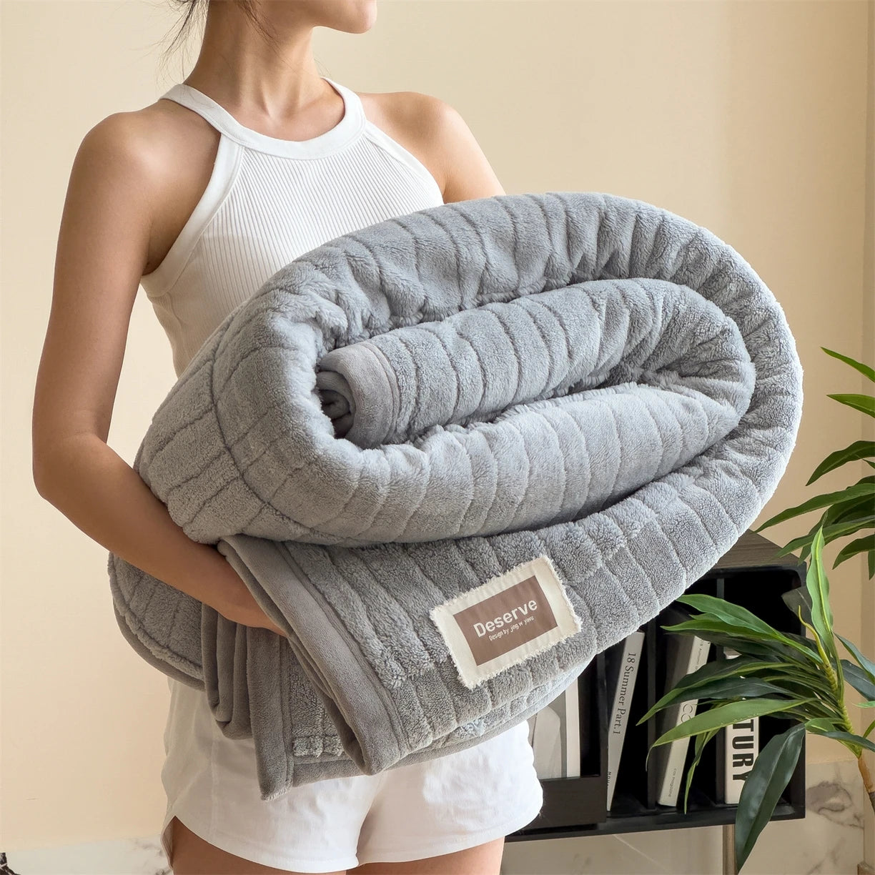 Luxury Double-Sided Wool Blanket – Thick and Warm