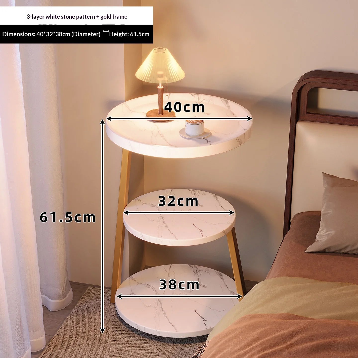 Modern Wooden Nightstand with 2 Drawers