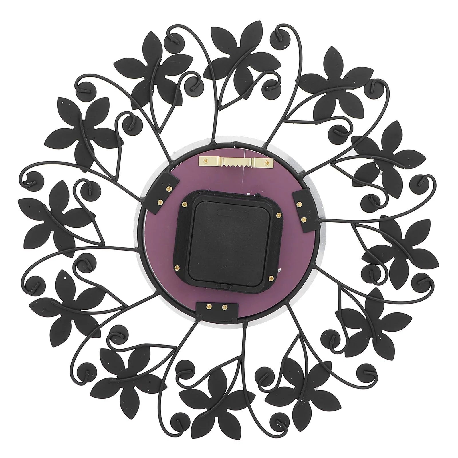 Metal Wall Clock with Crystal Details