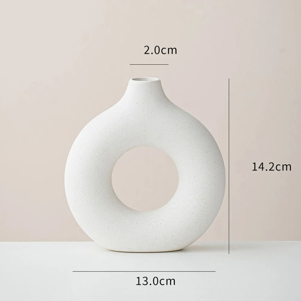 Set of White Ceramic Vases