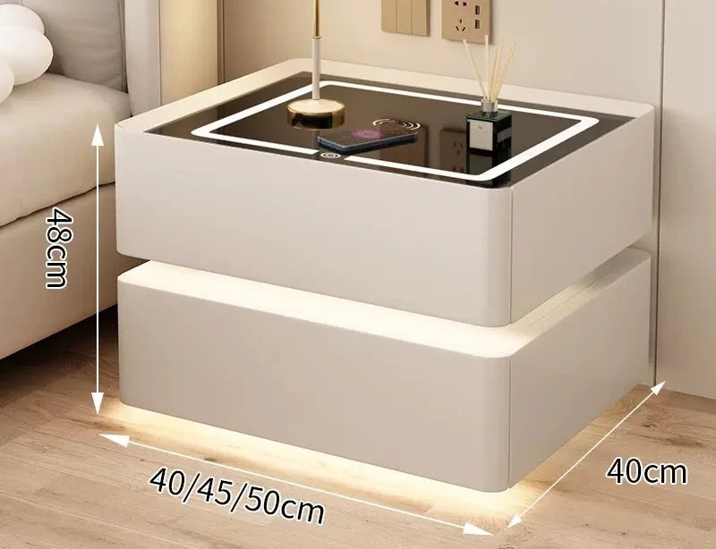 Smart Nightstand in Solid Wood