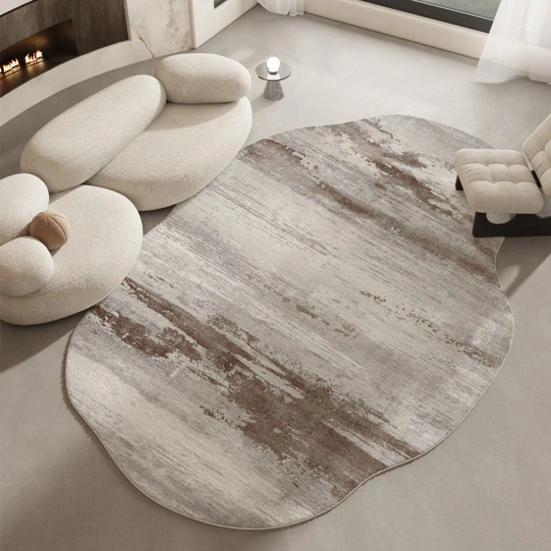 Irregular Plush Rug for Living Room