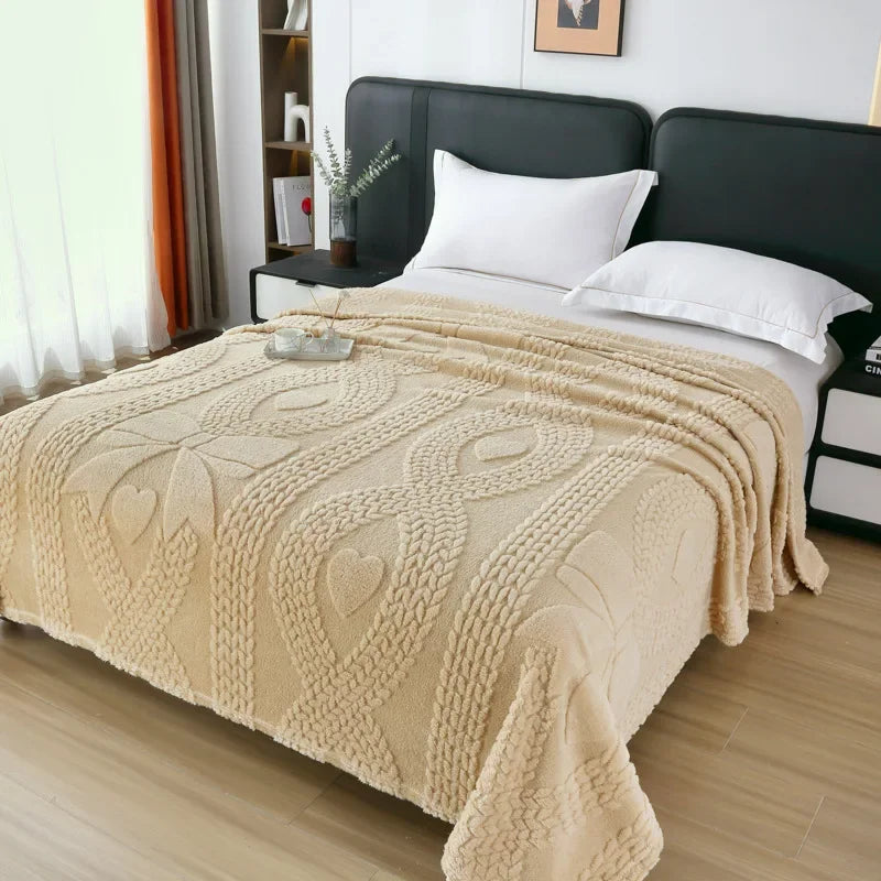 Luxury Double-Sided Jacquard Wool Blanket