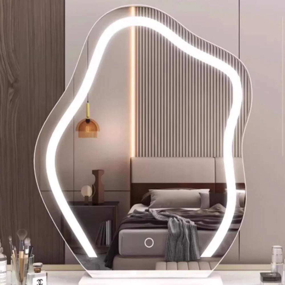 Irregular Decorative Mirror with LED Lighting – Asymmetrical Design