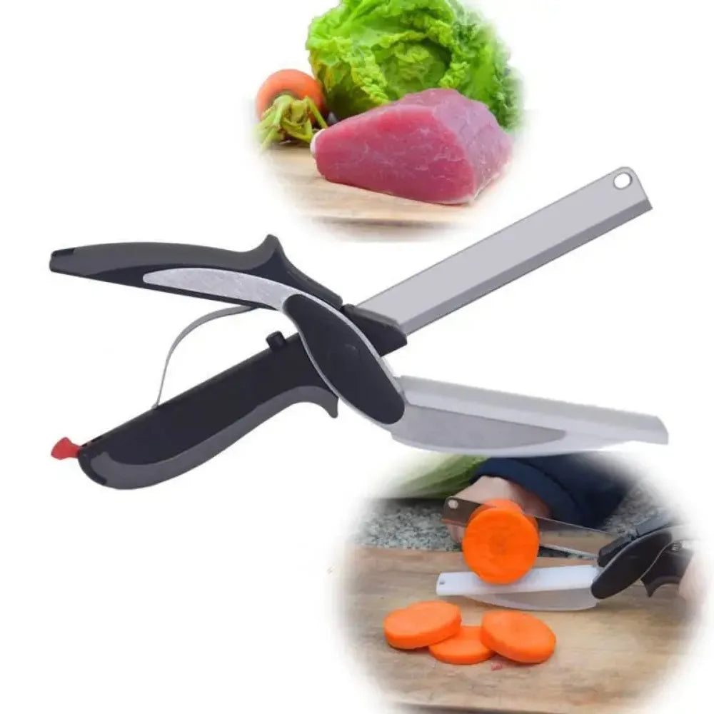 2-in-1 Scissors for Steak, Vegetables and Fruit – Stainless Steel
