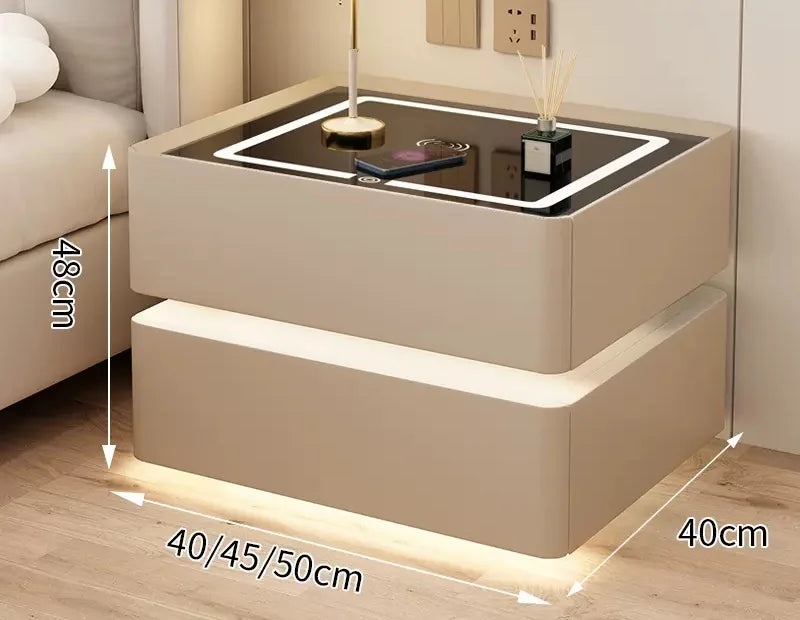 Smart Nightstand in Solid Wood