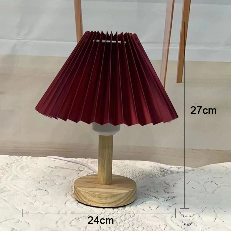 Nordic Foldable Pleated Table Lamp – USB Night Light for Bedroom