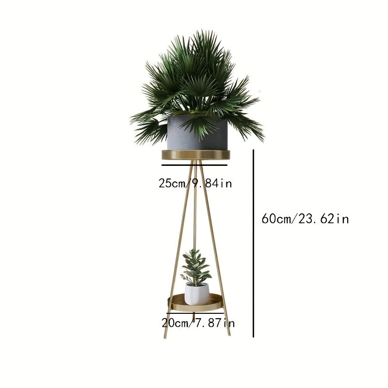 Nordic Geometric Plant Stand – Two-Tier Metal Structure