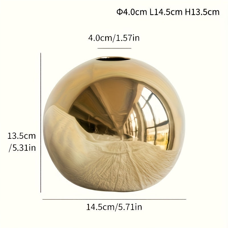 Round Electroplated Ceramic Vase