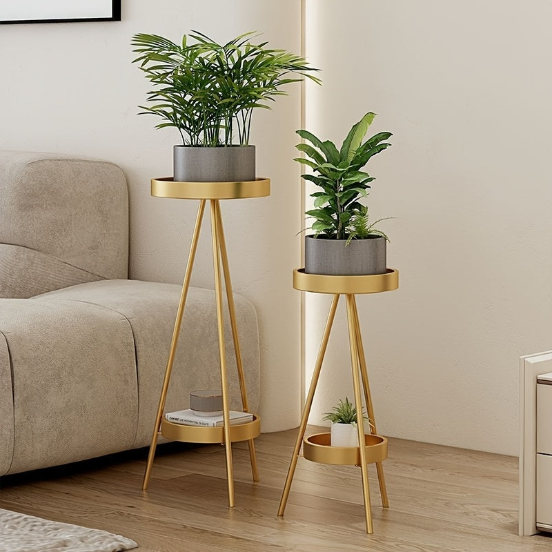 Nordic Geometric Plant Stand – Two-Tier Metal Structure