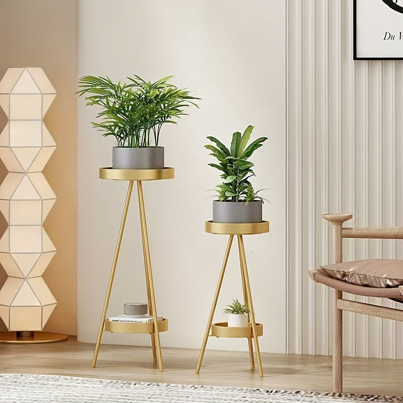Nordic Geometric Plant Stand – Two-Tier Metal Structure