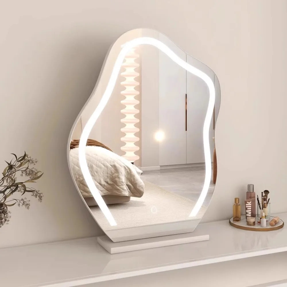Irregular Decorative Mirror with LED Lighting – Asymmetrical Design